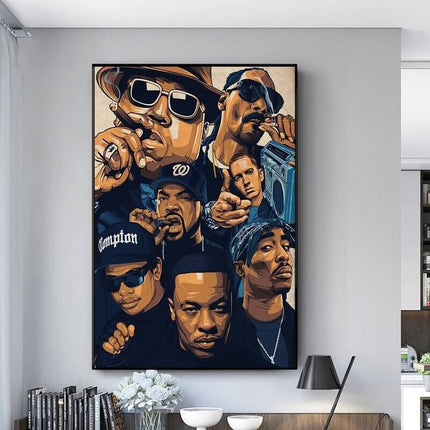 ChandelierDecor - Singer Legend Canvas Wall Art - Hip Hop Music Rapper Theme