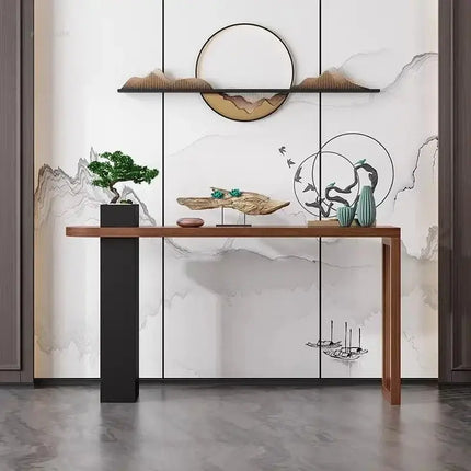 ChandelierDecor - Slim Solid Wood Console Table for Narrow Spaces