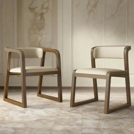 ChandelierDecor - Solid Walnut Dining Chairs Set - Ergonomic Full Back Comfort