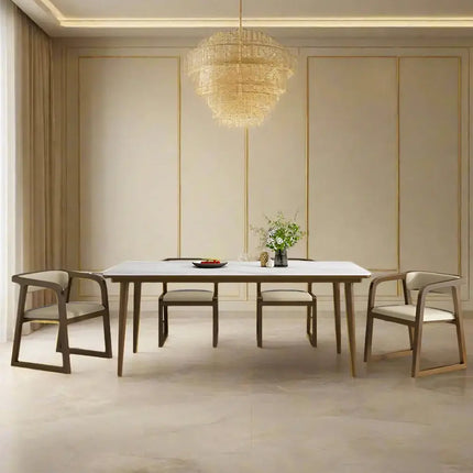 ChandelierDecor - Solid Walnut Dining Chairs Set - Ergonomic Full Back Comfort