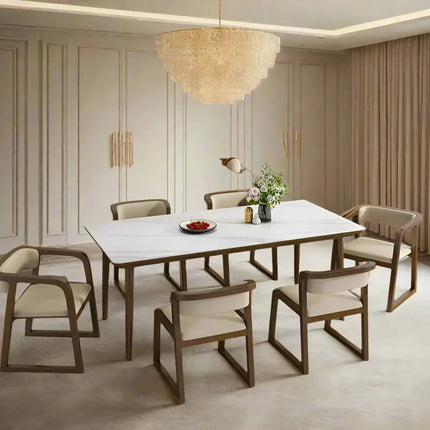 ChandelierDecor - Solid Walnut Dining Chairs Set - Ergonomic Full Back Comfort