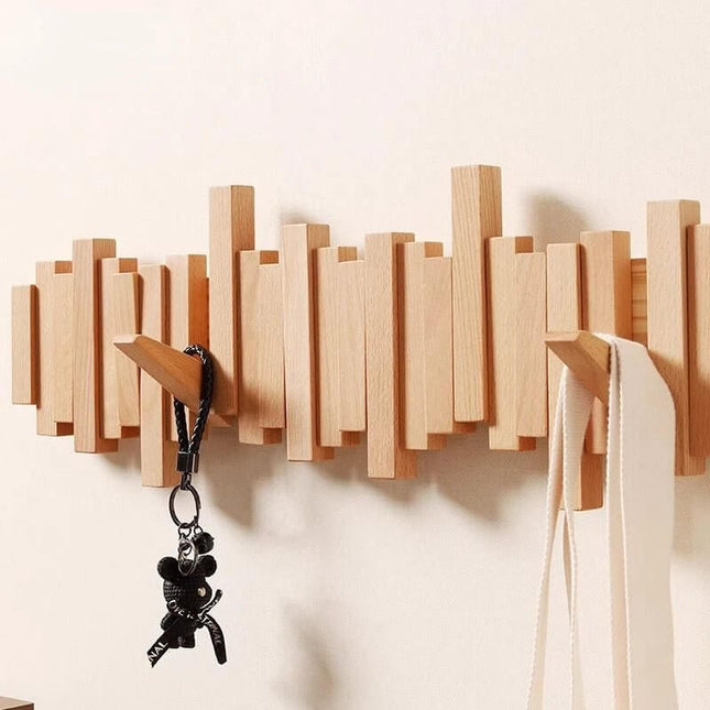 ChandelierDecor - Solid Wood Clothes Hanging Wall Mounted Rack