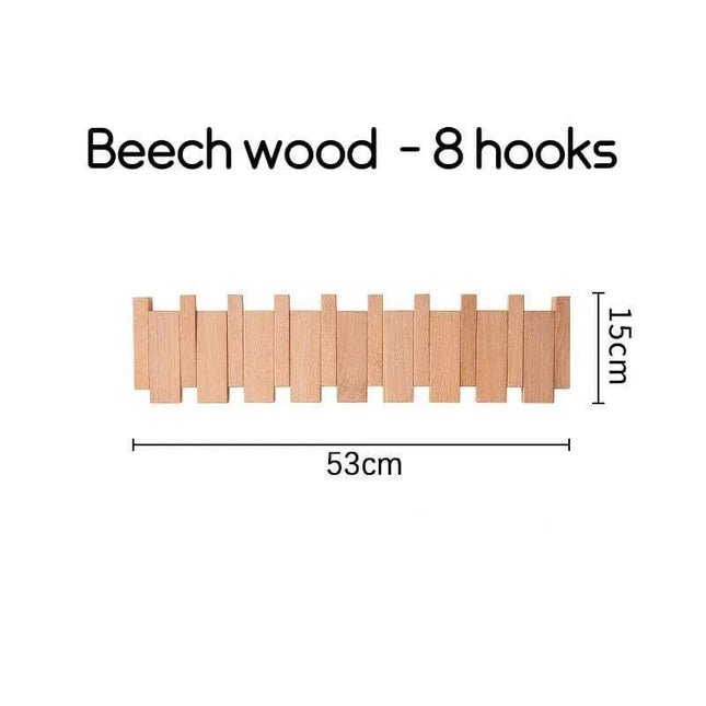 ChandelierDecor - Solid Wood Clothes Hanging Wall Mounted Rack
