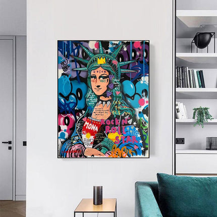 ChandelierDecor - Statue Of Liberty Graffiti Canvas Wall Art