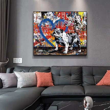 ChandelierDecor - Street Graffiti Art Dog Canvas Wall Art