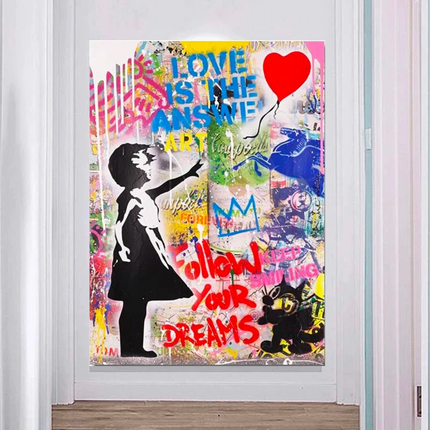 ChandelierDecor - Street Graffiti Wall Art Pop Follow Your Dreams Canvas Wall Art