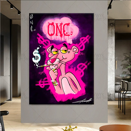 ChandelierDecor - Stylish Pink Panther Poster - Vibrant Wall Canvas