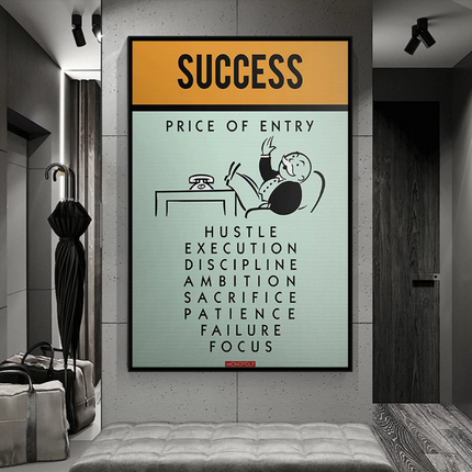 ChandelierDecor - Success Price of Entry - Monopoly Canvas Wall Art