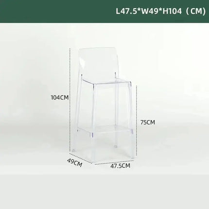 ChandelierDecor - Transparent Acrylic High Bar Stool – Modern Minimalist Counter Seating