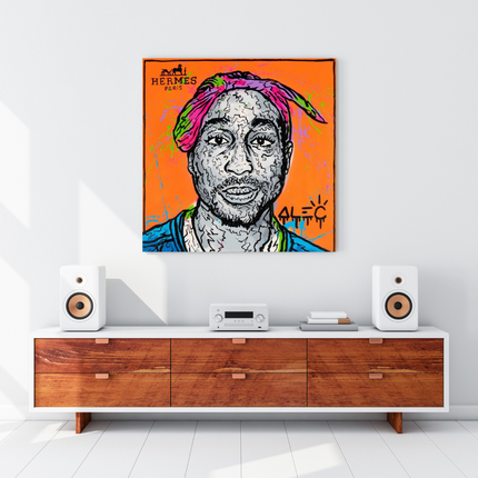 ChandelierDecor - TuPac Graffiti Canvas Wall Art - Gift for Music Lovers