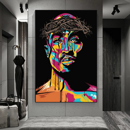 ChandelierDecor - TuPac Singer Graffiti Colourful Canvas Wall Art
