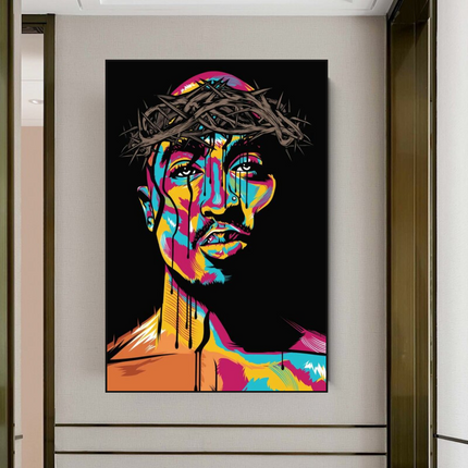 ChandelierDecor - TuPac Singer Graffiti Colourful Canvas Wall Art