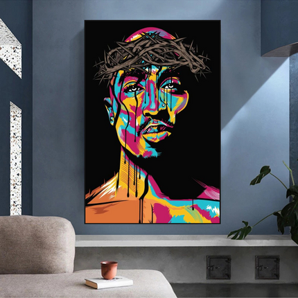 ChandelierDecor - TuPac Singer Graffiti Colourful Canvas Wall Art