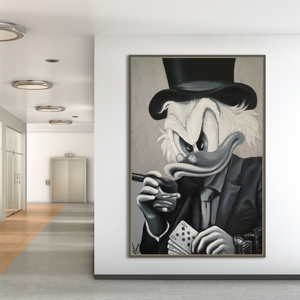 ChandelierDecor - Uncle Scrooge McDuck Black & White Millionaires Canvas Wall Art