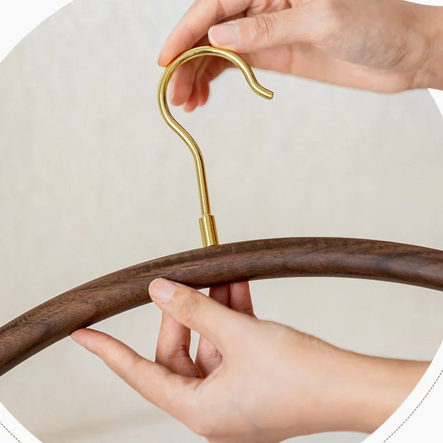 ChandelierDecor - Vintage Half-Round Walnut Wood Hanger – Retro Style