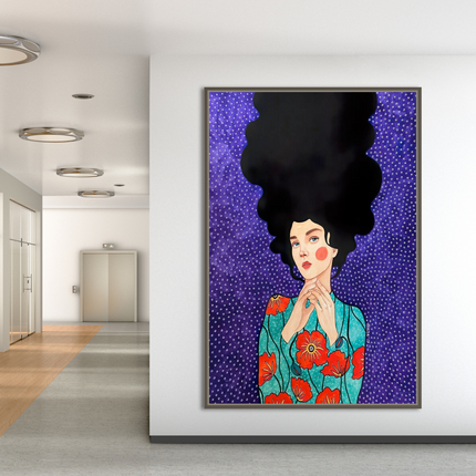ChandelierDecor - Women Empowerment - Girl Hair Flower Canvas Wall Art