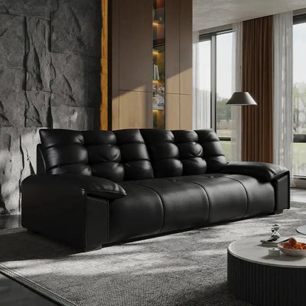 ChandelierDecor - Woonka Elegant Sofa Set – Italian Minimalist Cowhide Leather
