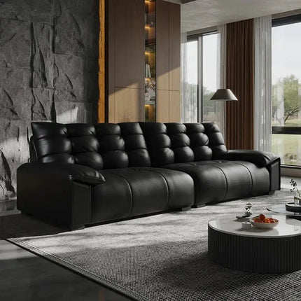 ChandelierDecor - Woonka Elegant Sofa Set – Italian Minimalist Cowhide Leather