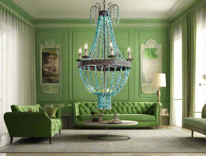 Minimal modern chandelier with LED lighting