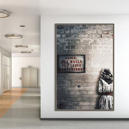 ChandelierDecor - Banksy Graffiti Alice and Wonderland Canvas Wall Art