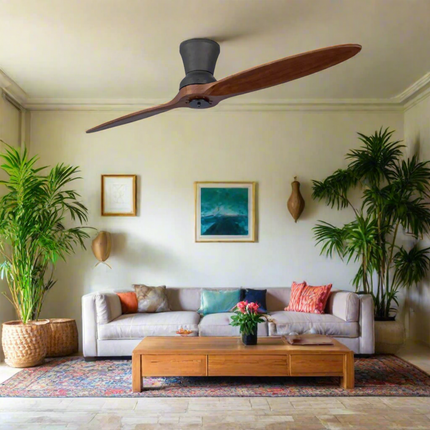 ChandelierDecor - Solid Wooden Blade Ceiling Fan 60 Inch with Remote