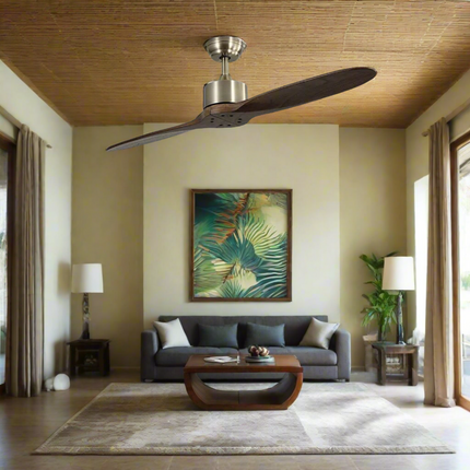 ChandelierDecor - Solid Wooden Blade Ceiling Fan 60 Inch with Remote