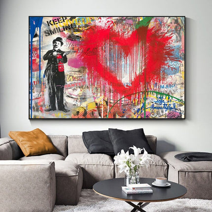 ChandelierDecor - Charlie Chaplin Wall Art Canvas Painting Poster
