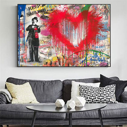 ChandelierDecor - Charlie Chaplin Wall Art Canvas Painting Poster