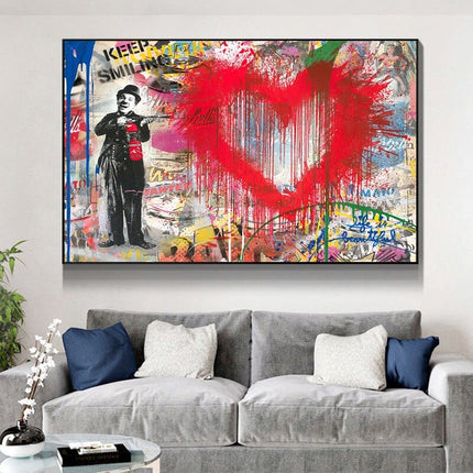 ChandelierDecor - Charlie Chaplin Wall Art Canvas Painting Poster