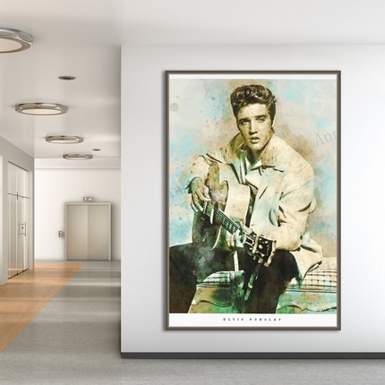 ChandelierDecor - Elvis Presley Singer Portrait Canvas Painting Abstract Magazine Wall Art