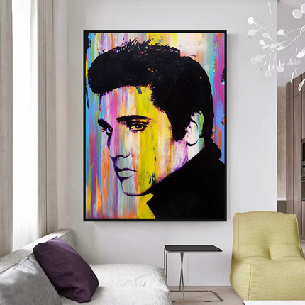 ChandelierDecor - Elvis Presley Singer Portrait Canvas Painting Abstract Magazine Wall Art