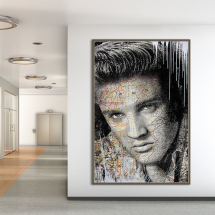 ChandelierDecor - Elvis Presley Singer Portrait Canvas Painting Abstract Magazine Wall Art