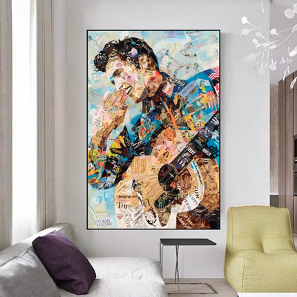ChandelierDecor - Elvis Presley Singer Portrait Canvas Painting Abstract Magazine Wall Art