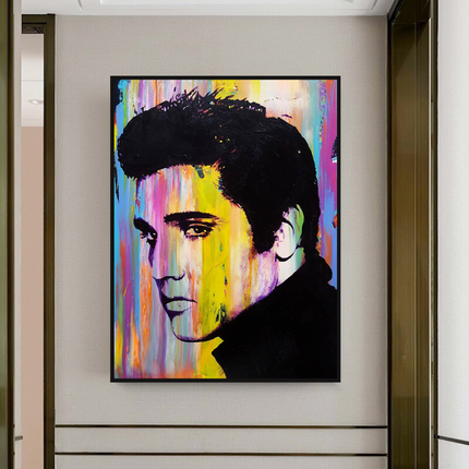 ChandelierDecor - Elvis Presley Singer Portrait Canvas Painting Abstract Magazine Wall Art