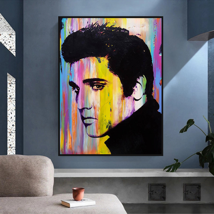 ChandelierDecor - Elvis Presley Singer Portrait Canvas Painting Abstract Magazine Wall Art