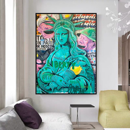 ChandelierDecor - Graffiti Art Sculpture Statue Of Liberty Canvas Wall Art