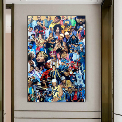 ChandelierDecor - Hip Hop Legends Super Star Old School TuPac Biggie Smalls Rapper Canvas Wall Art - Wall Art Decor - Famous Wall Art