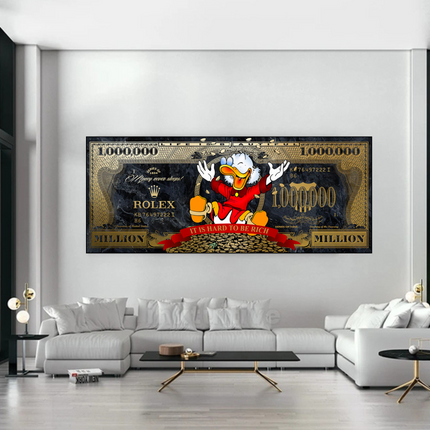 ChandelierDecor - Scrooge McDuck One Million Dollar Canvas Wall Art