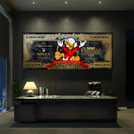 ChandelierDecor - Scrooge McDuck One Million Dollar Canvas Wall Art