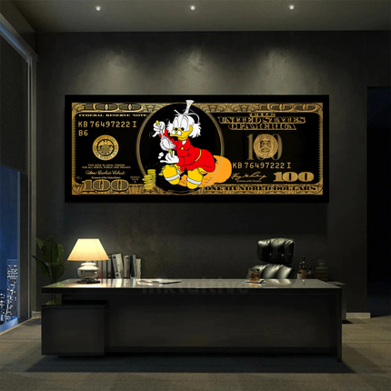 ChandelierDecor - Scrooge McDuck One Million Dollar Canvas Wall Art
