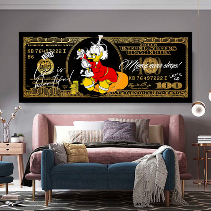 ChandelierDecor - Scrooge McDuck One Million Dollar Canvas Wall Art