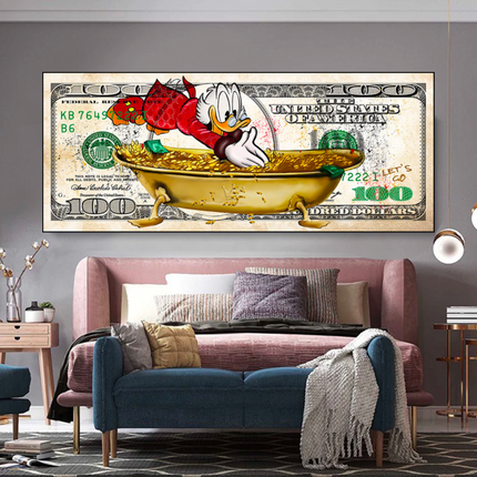 ChandelierDecor - Scrooge McDuck One Million Dollar Canvas Wall Art