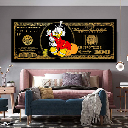 ChandelierDecor - Scrooge McDuck One Million Dollar Canvas Wall Art