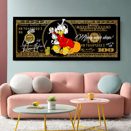 ChandelierDecor - Scrooge McDuck One Million Dollar Canvas Wall Art