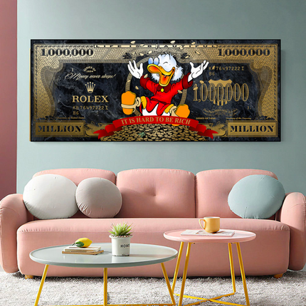 ChandelierDecor - Scrooge McDuck One Million Dollar Canvas Wall Art