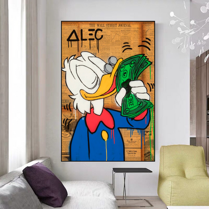 ChandelierDecor - Scrooge McDuck Smells Money by Alec Canvas Wall Art
