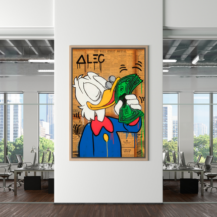 ChandelierDecor - Scrooge McDuck Smells Money by Alec Canvas Wall Art