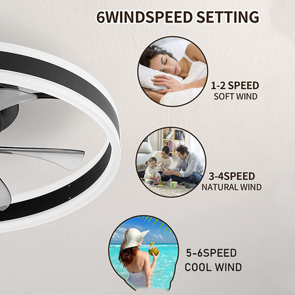 ChandelierDecor - Smart LED Quiet Ceiling Fan Light 6-Speed