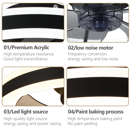 ChandelierDecor - Smart LED Quiet Ceiling Fan Light 6-Speed