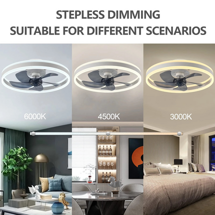 ChandelierDecor - Smart LED Quiet Ceiling Fan Light 6-Speed
